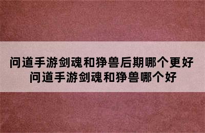 问道手游剑魂和狰兽后期哪个更好 问道手游剑魂和狰兽哪个好